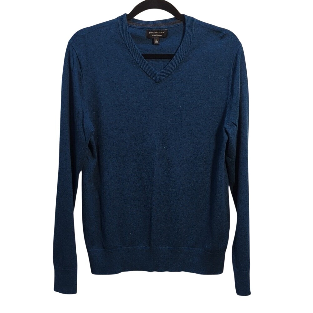 Banana Republic Men's Cashmere Silk Blend V-neck Sweater Sz M
